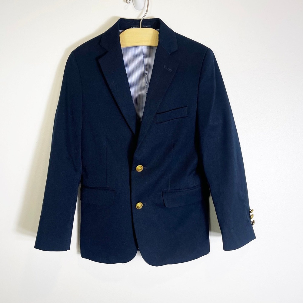 Tommy Hilfiger Blazer Sport Coat Navy Blue Gold Buttons Boys Size 8